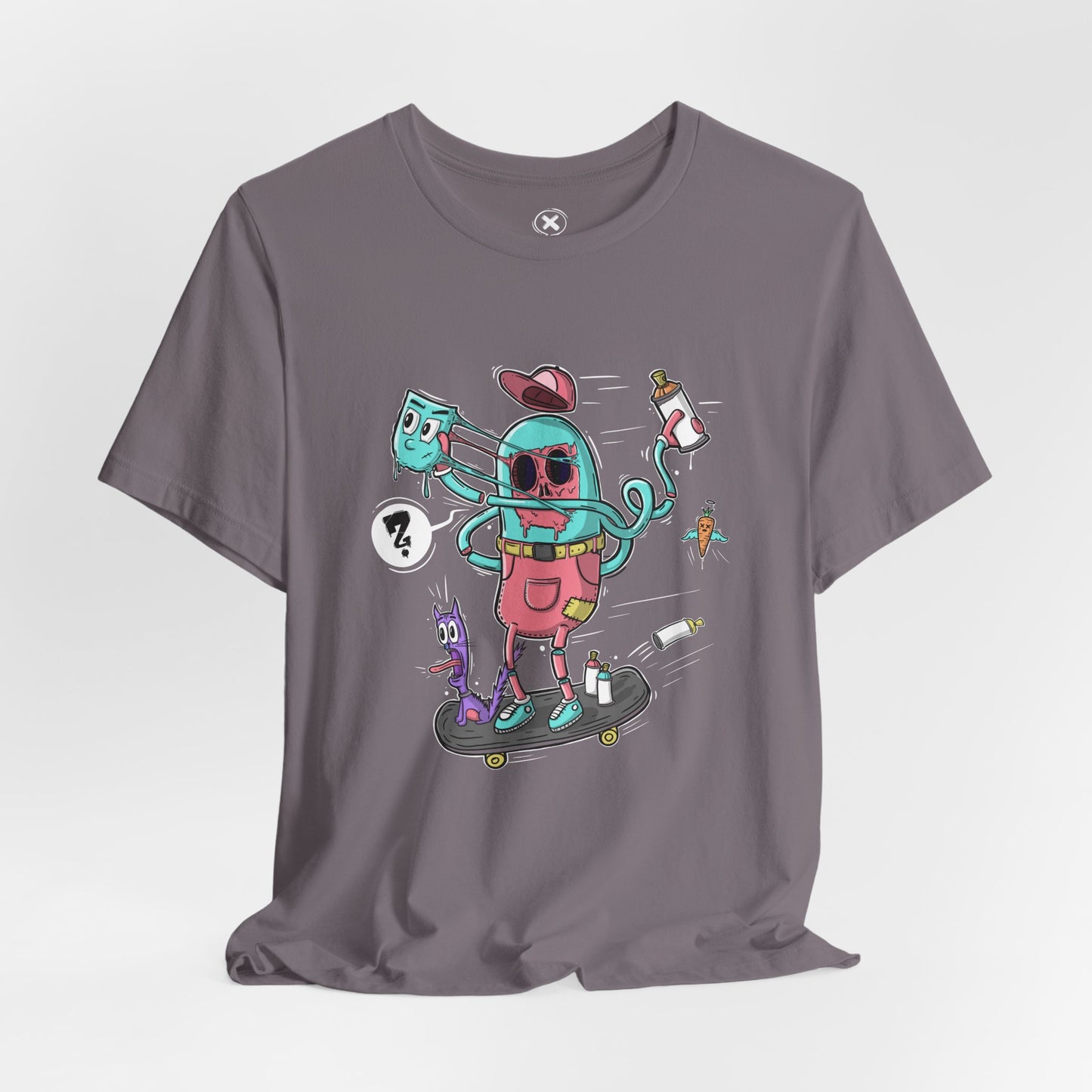 Mask Off Skater | Unisex Shirt | Streetwear | Cartoon Graphic Tee | Funny Gift