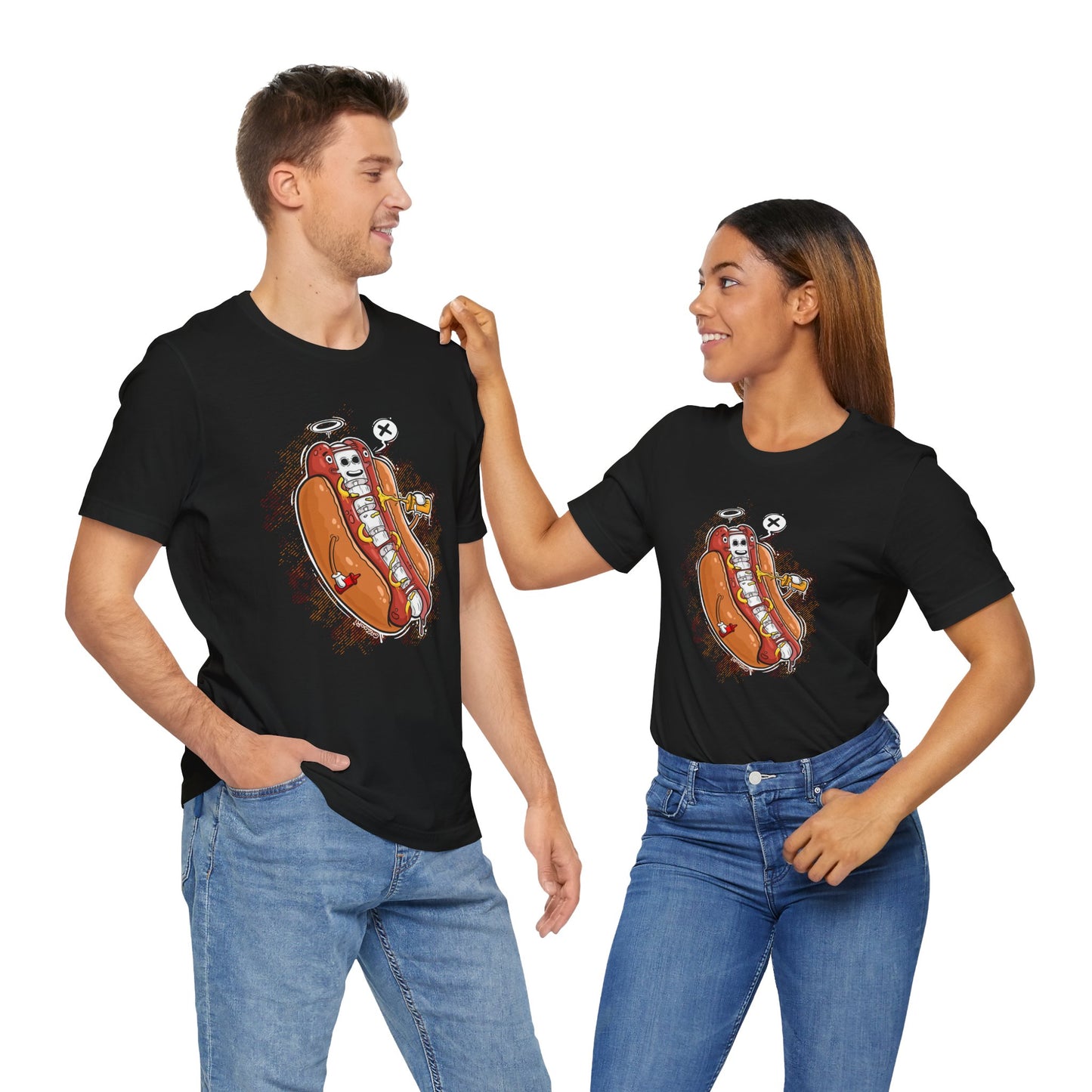 Hot Dog Skeleton | Unisex Shirt | Streetwear | Cartoon Graphic Tee | Funny Gift
