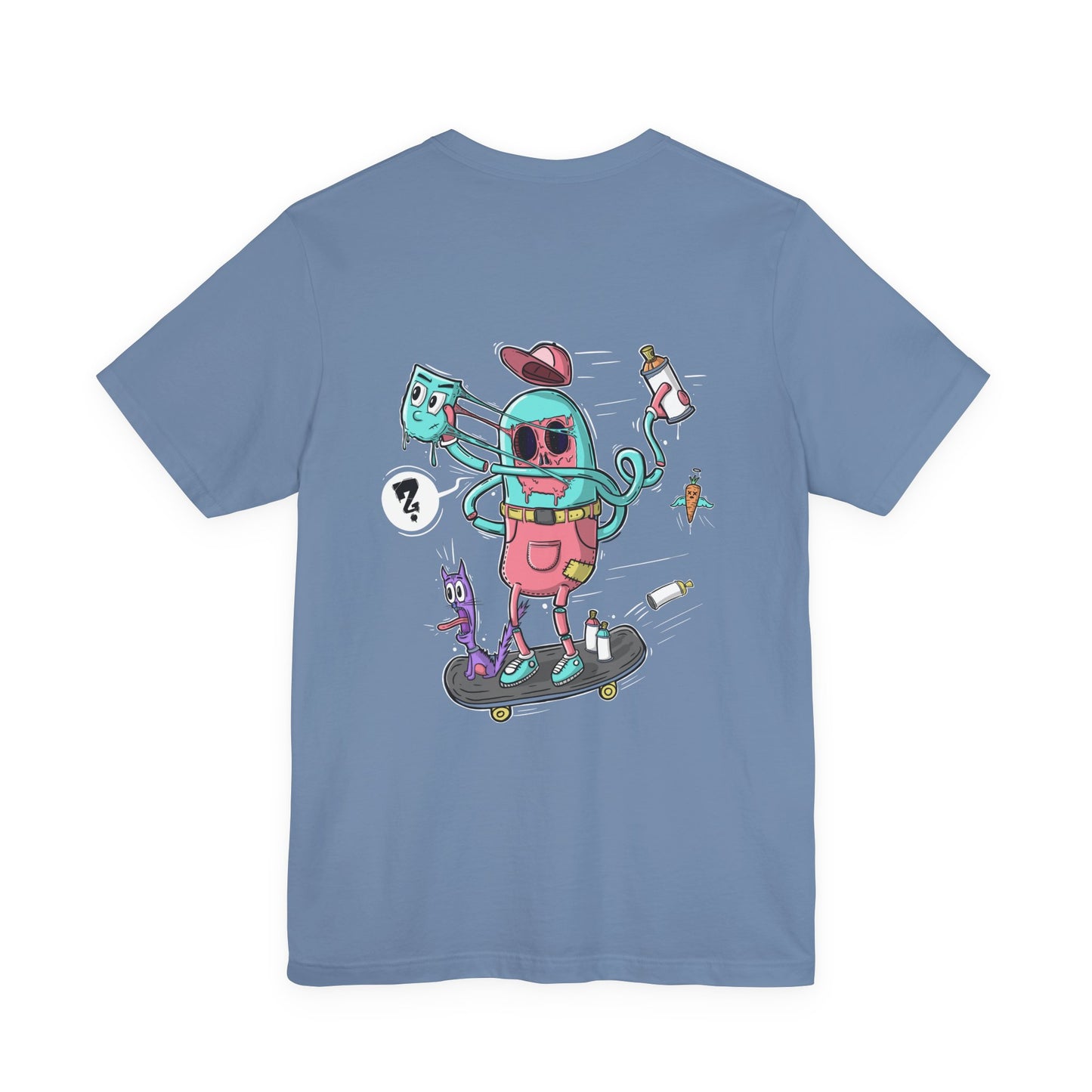Skate or Drip | back print shirt | funny cartoon tee | unisex streetwear | weird graphic T-shirt