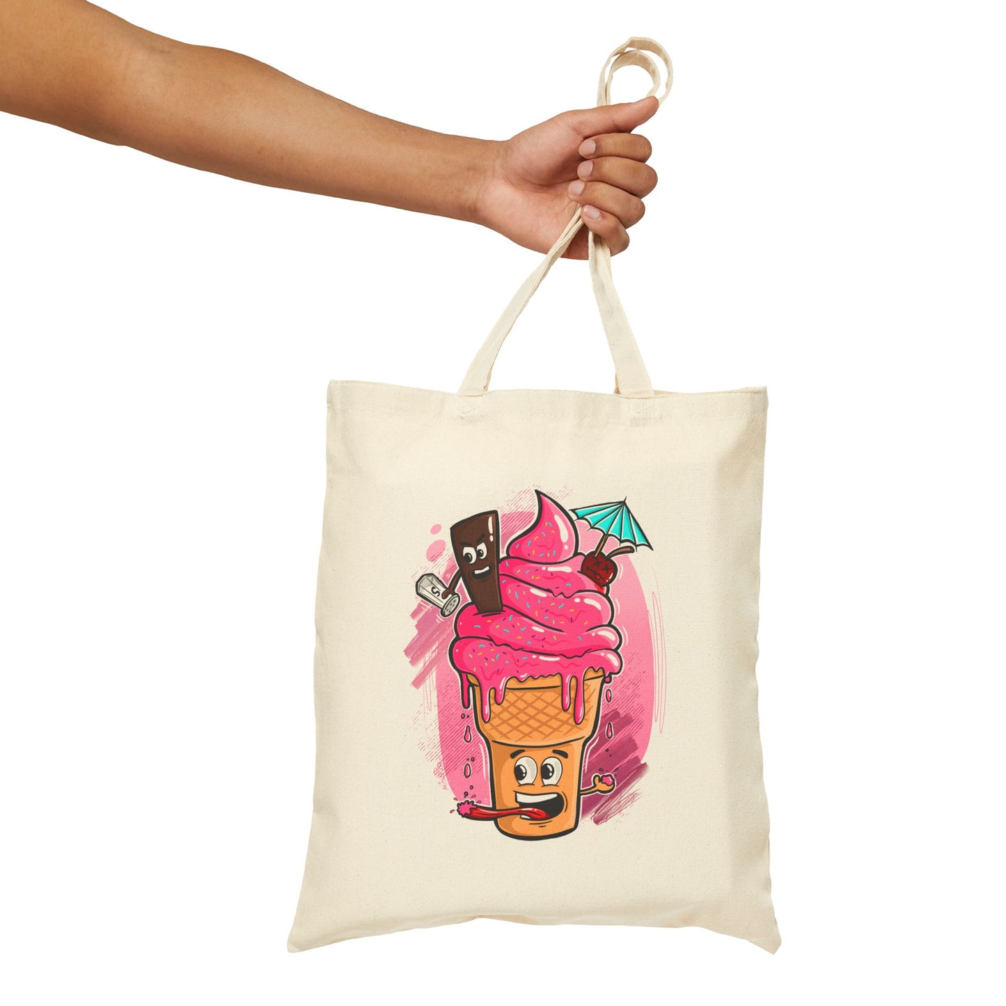 Ice Cream Chaos | tote bag | eco-friendly shopper tote | funny graphic bag | streetwear accessory