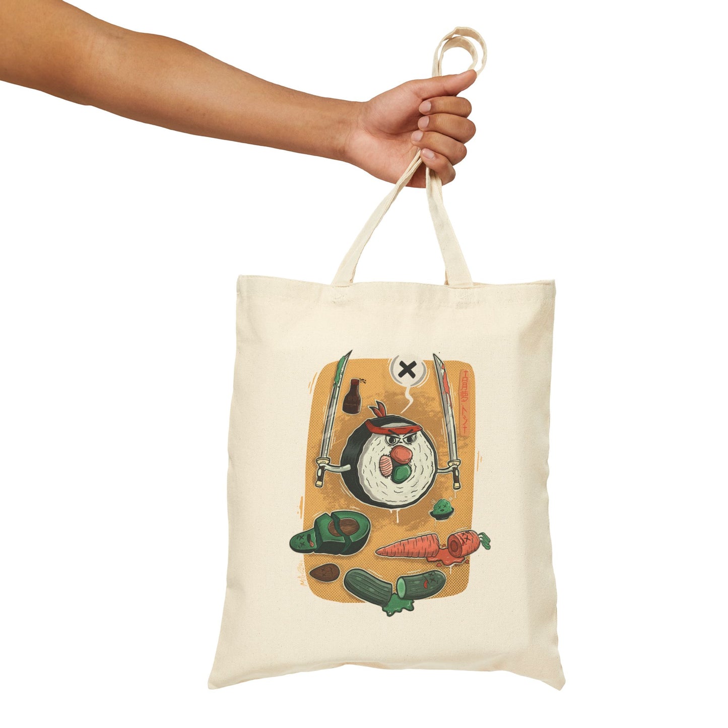 Sushi Samurai | tote bag | eco-friendly shopper tote | funny graphic bag | streetwear accessory