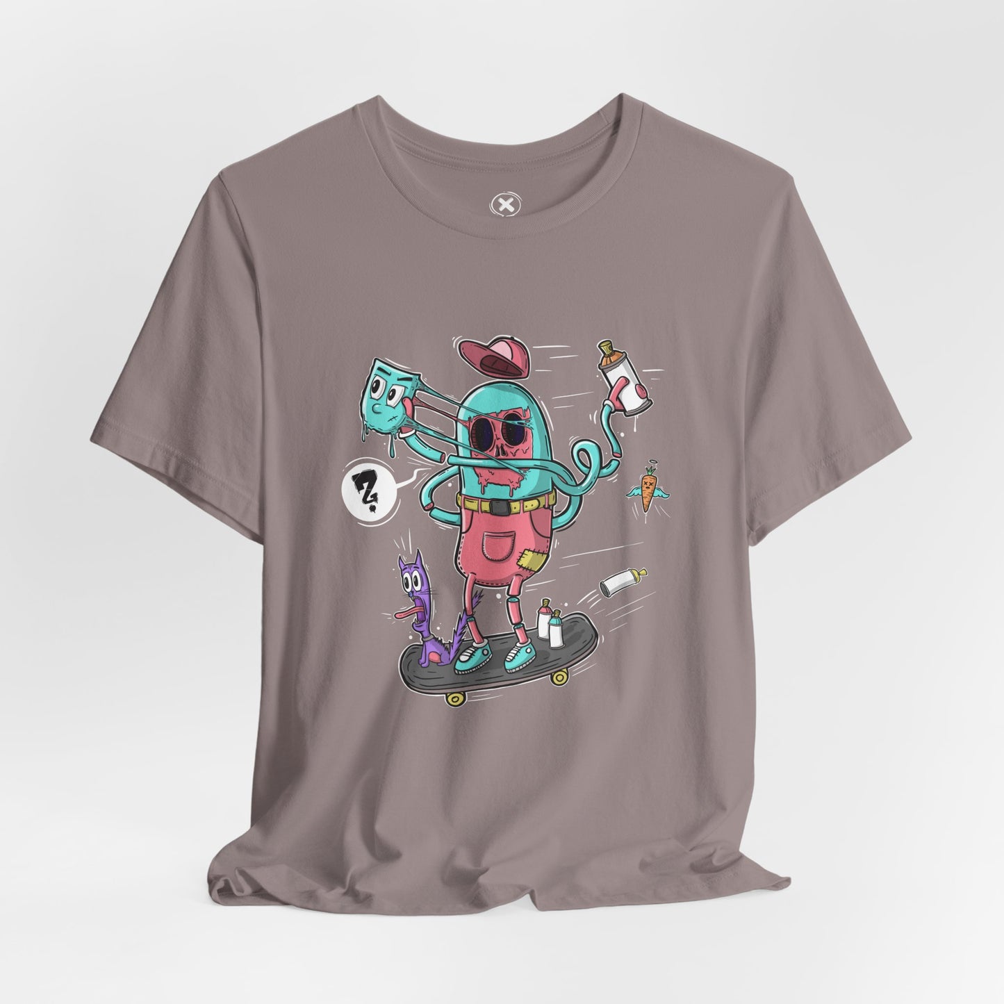 Mask Off Skater | Unisex Shirt | Streetwear | Cartoon Graphic Tee | Funny Gift