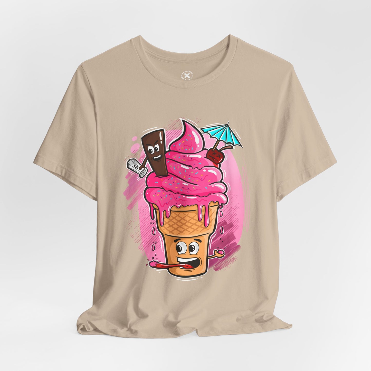Crazy Ice Cream Cone | Unisex Shirt | Streetwear | Cartoon Graphic Tee | Funny Gift