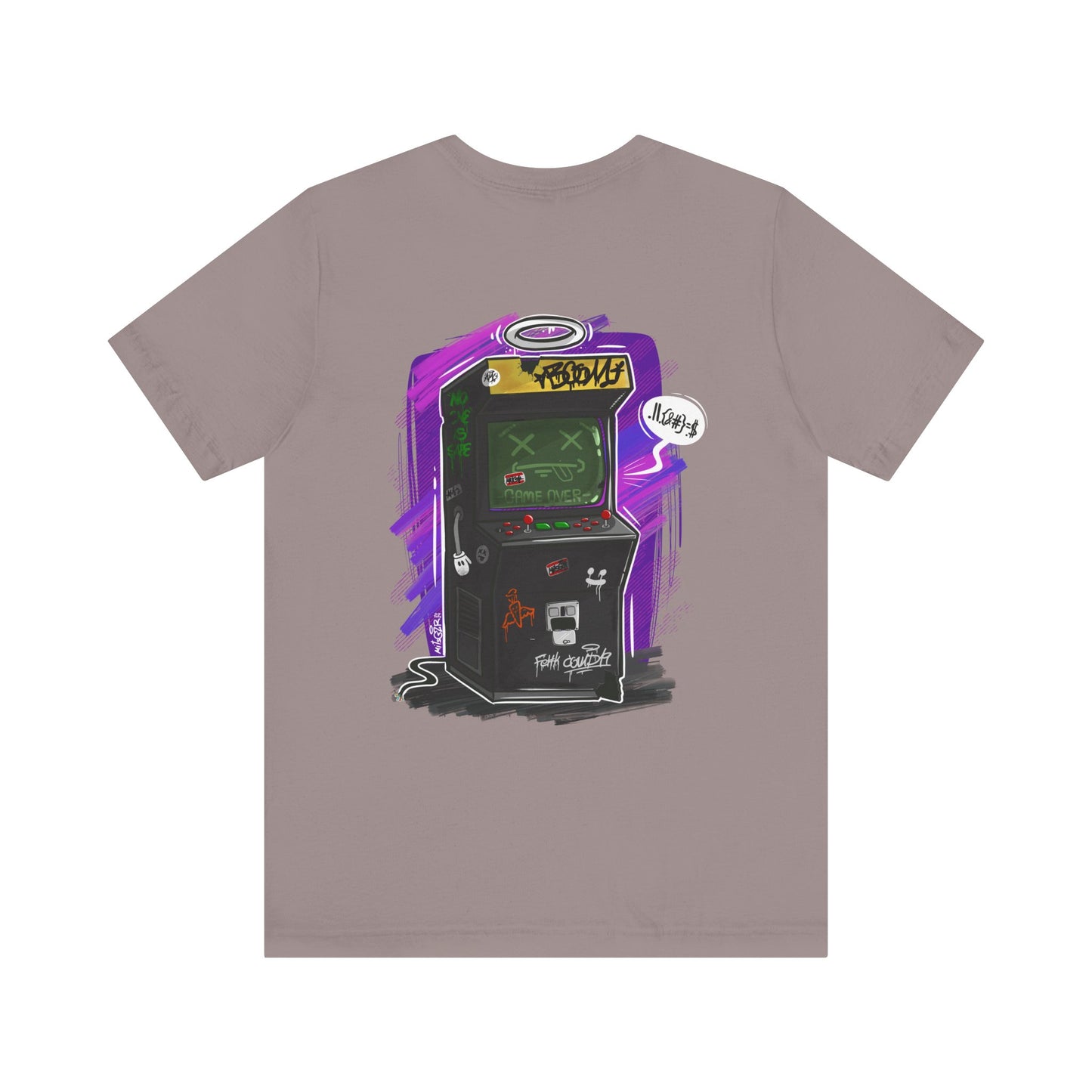 Game Over Arcade | gamer shirt | retro chaos tee | funny back print shirt | unisex streetwear