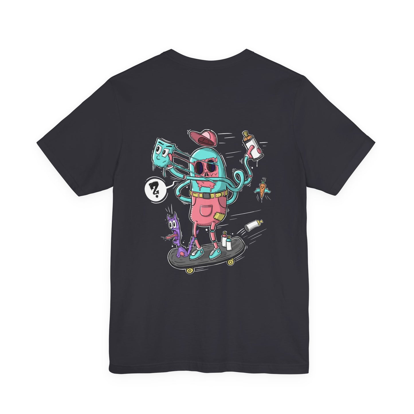 Skate or Drip | back print shirt | funny cartoon tee | unisex streetwear | weird graphic T-shirt