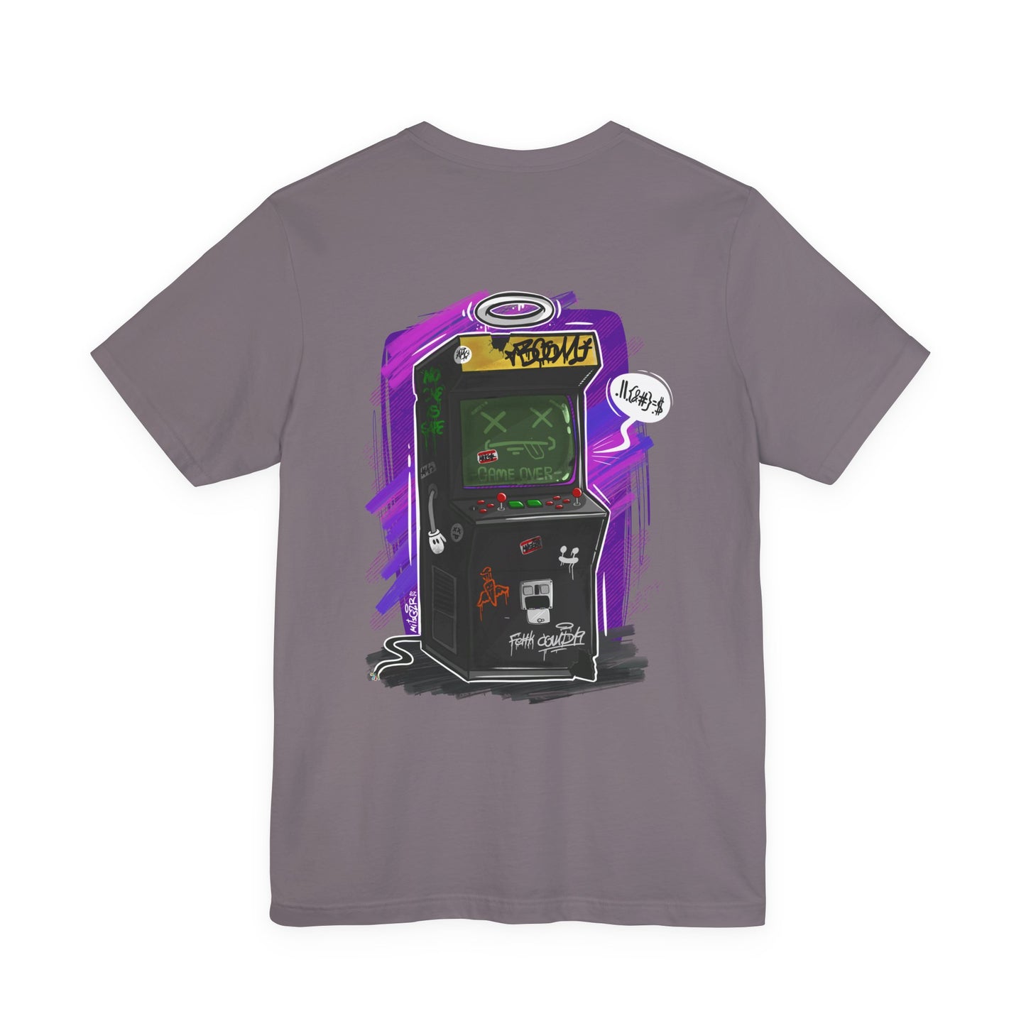Game Over Arcade | gamer shirt | retro chaos tee | funny back print shirt | unisex streetwear