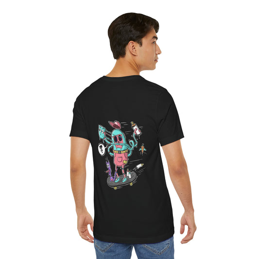 Skate or Drip | back print shirt | funny cartoon tee | unisex streetwear | weird graphic T-shirt