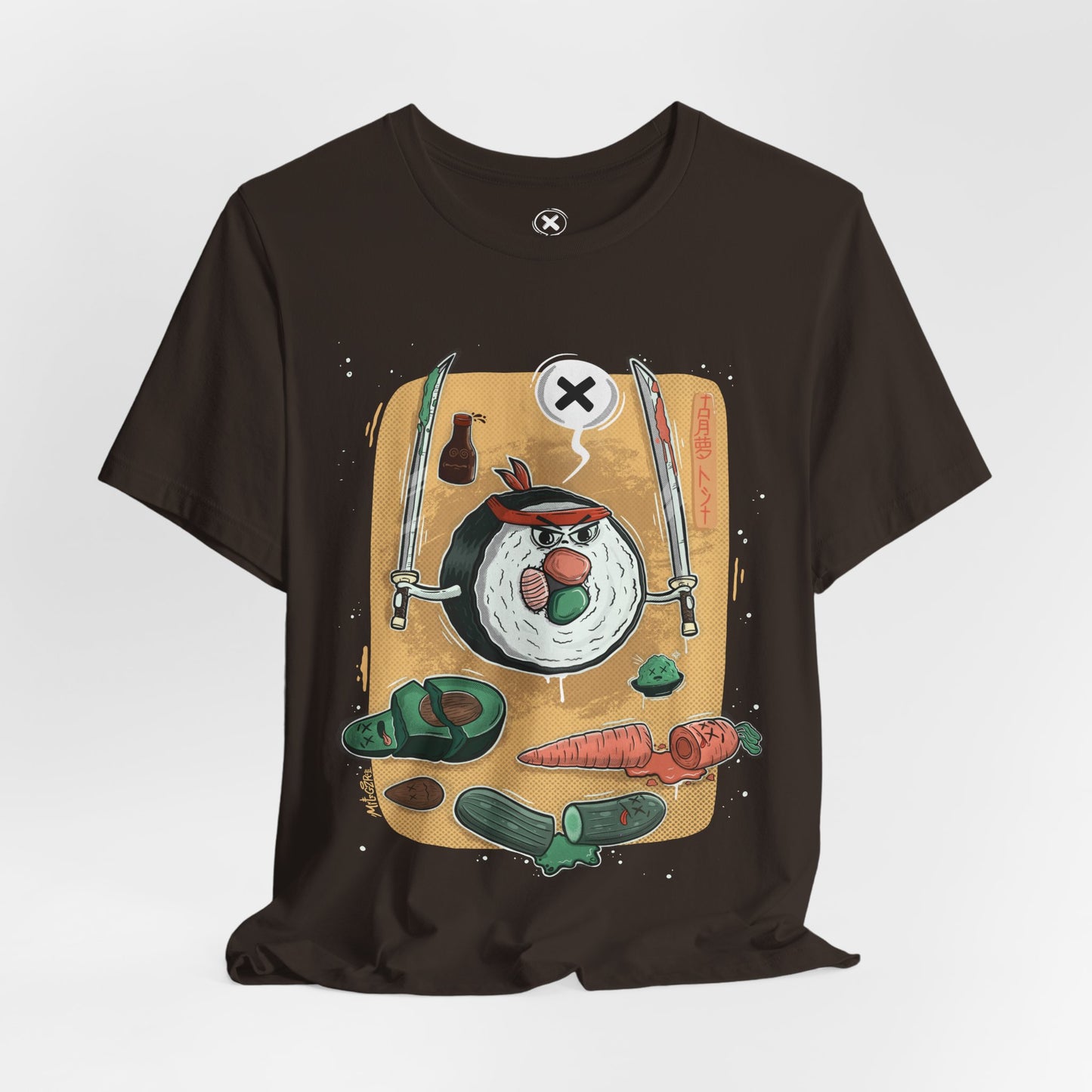 Angry Sushi unisex shirt | Funny Food Shirt | Samurai Cartoon Tee | Gift for Friends