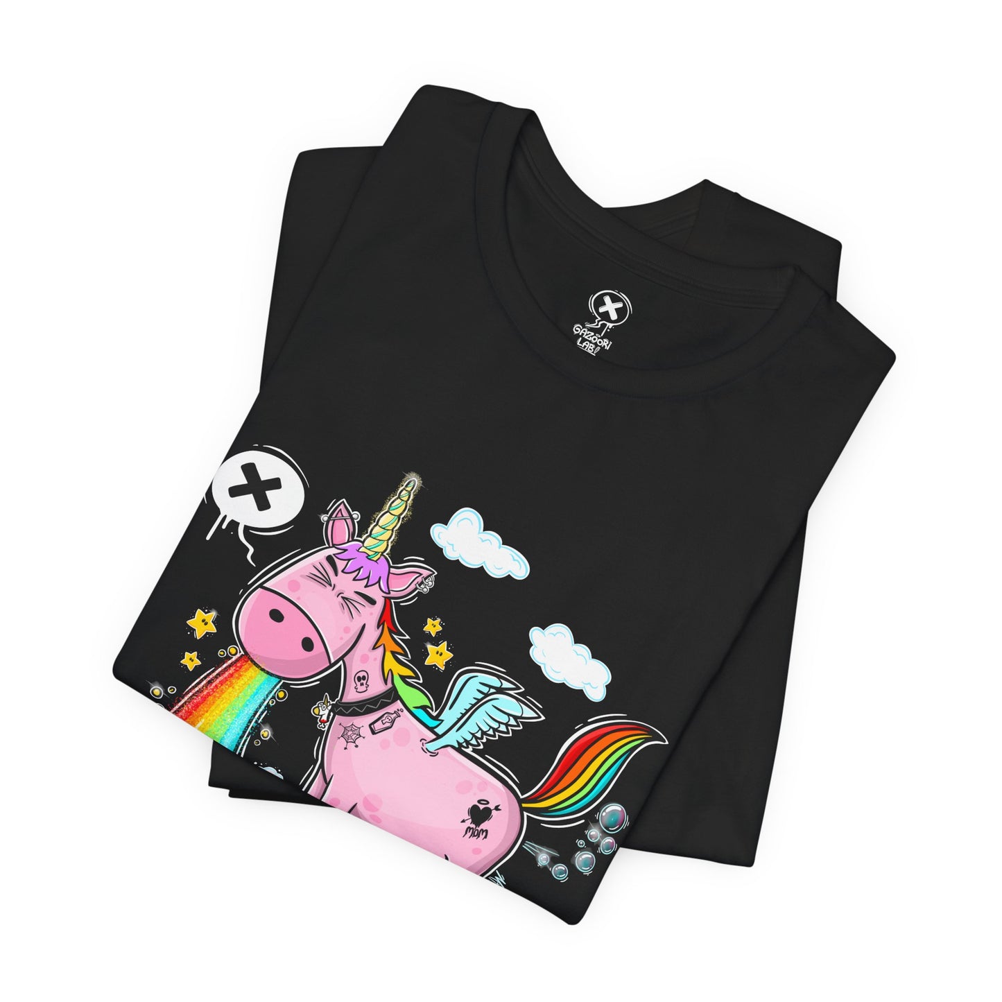 Puking Unicorn | Unisex Shirt | Streetwear | Cartoon Graphic Tee | Funny Gift