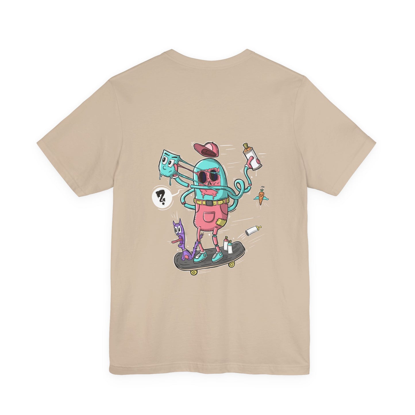 Skate or Drip | back print shirt | funny cartoon tee | unisex streetwear | weird graphic T-shirt