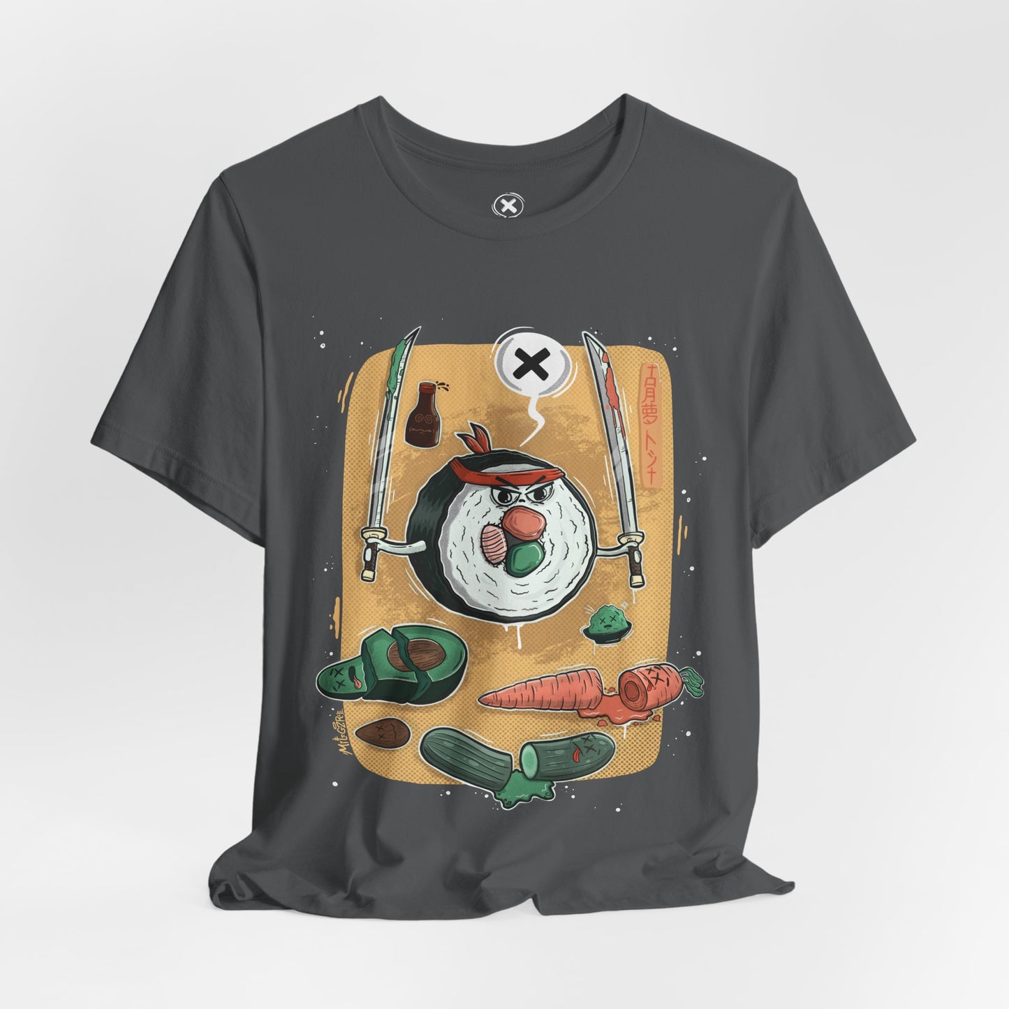 Angry Sushi unisex shirt | Funny Food Shirt | Samurai Cartoon Tee | Gift for Friends