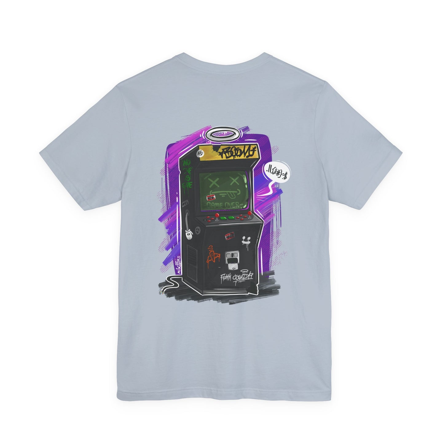Game Over Arcade | gamer shirt | retro chaos tee | funny back print shirt | unisex streetwear