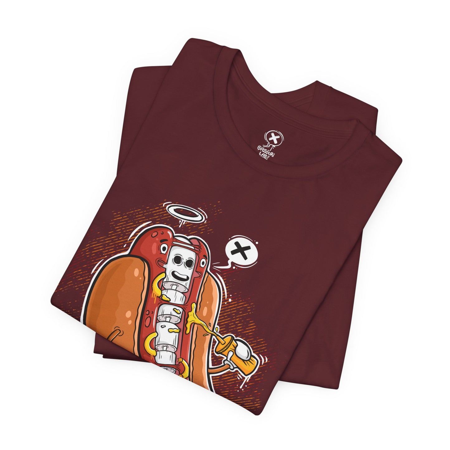 Funny Skeleton Hot Dog Unisex | Tee Hot Dog X-Ray | Funny Food Shirt | Cartoon Skeleton Tee | Gift for Friends