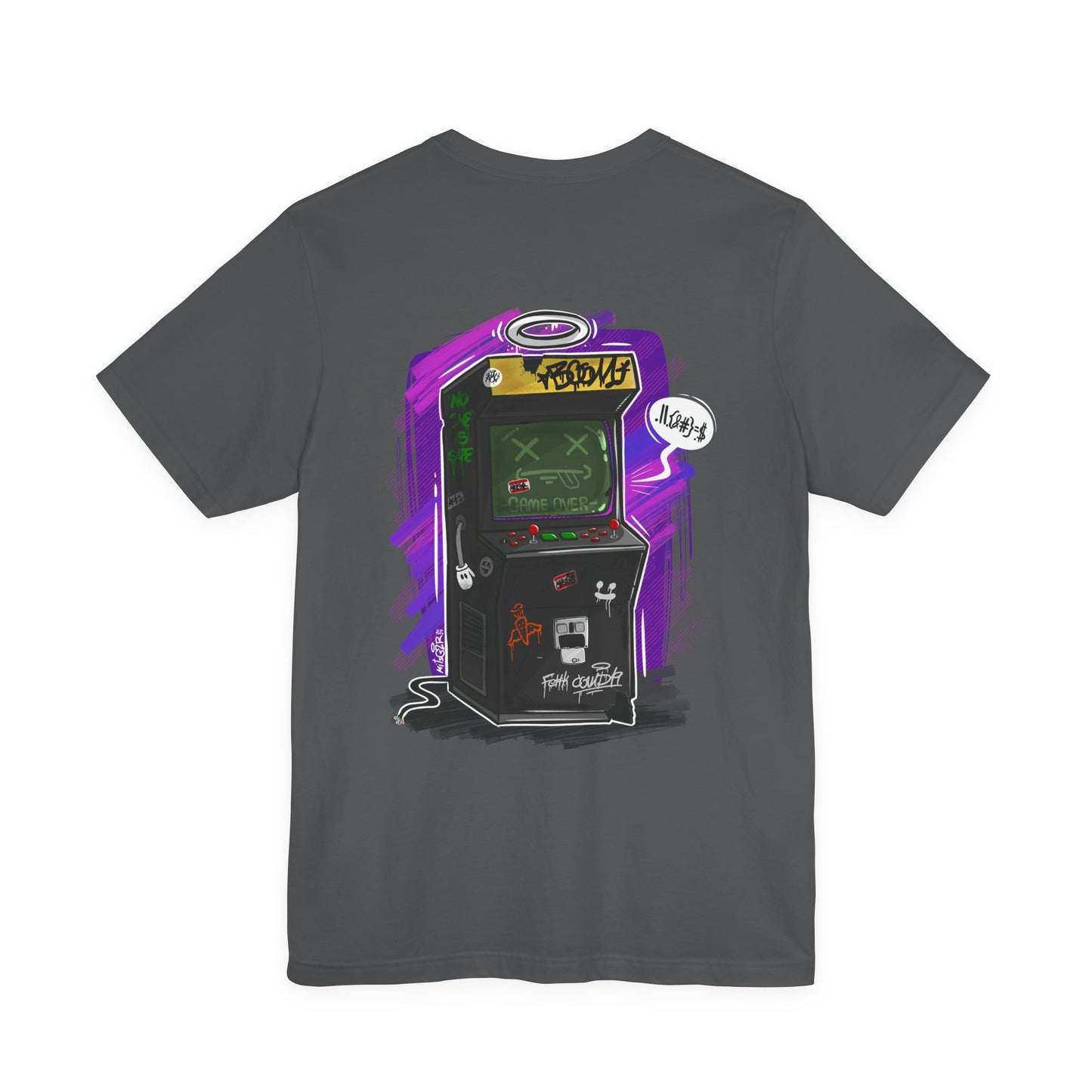 Game Over Arcade | gamer shirt | retro chaos tee | funny back print shirt | unisex streetwear