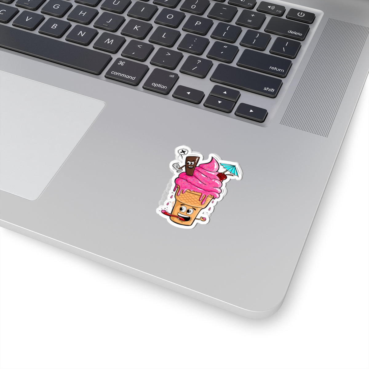 Ice Cream Chaos Sticker | Funny Vinyl Sticker | Cartoon Laptop Decal | Street Art Style Accessory