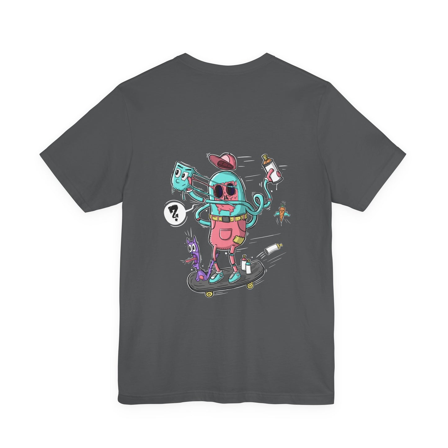 Skate or Drip | back print shirt | funny cartoon tee | unisex streetwear | weird graphic T-shirt