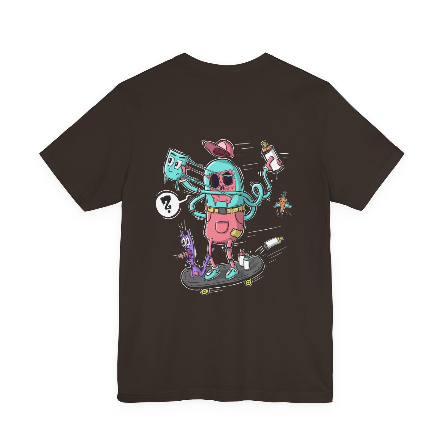 Skate or Drip | back print shirt | funny cartoon tee | unisex streetwear | weird graphic T-shirt