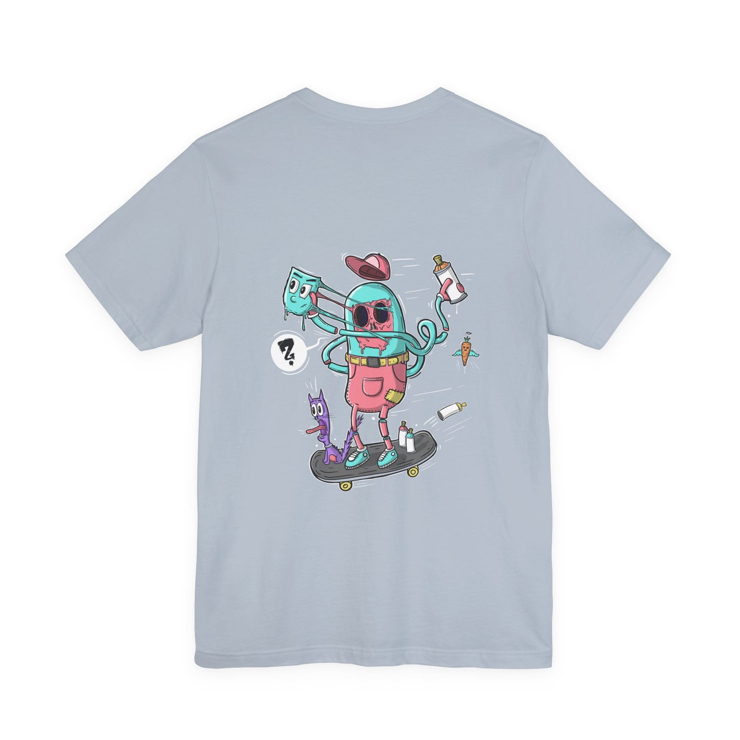 Skate or Drip | back print shirt | funny cartoon tee | unisex streetwear | weird graphic T-shirt