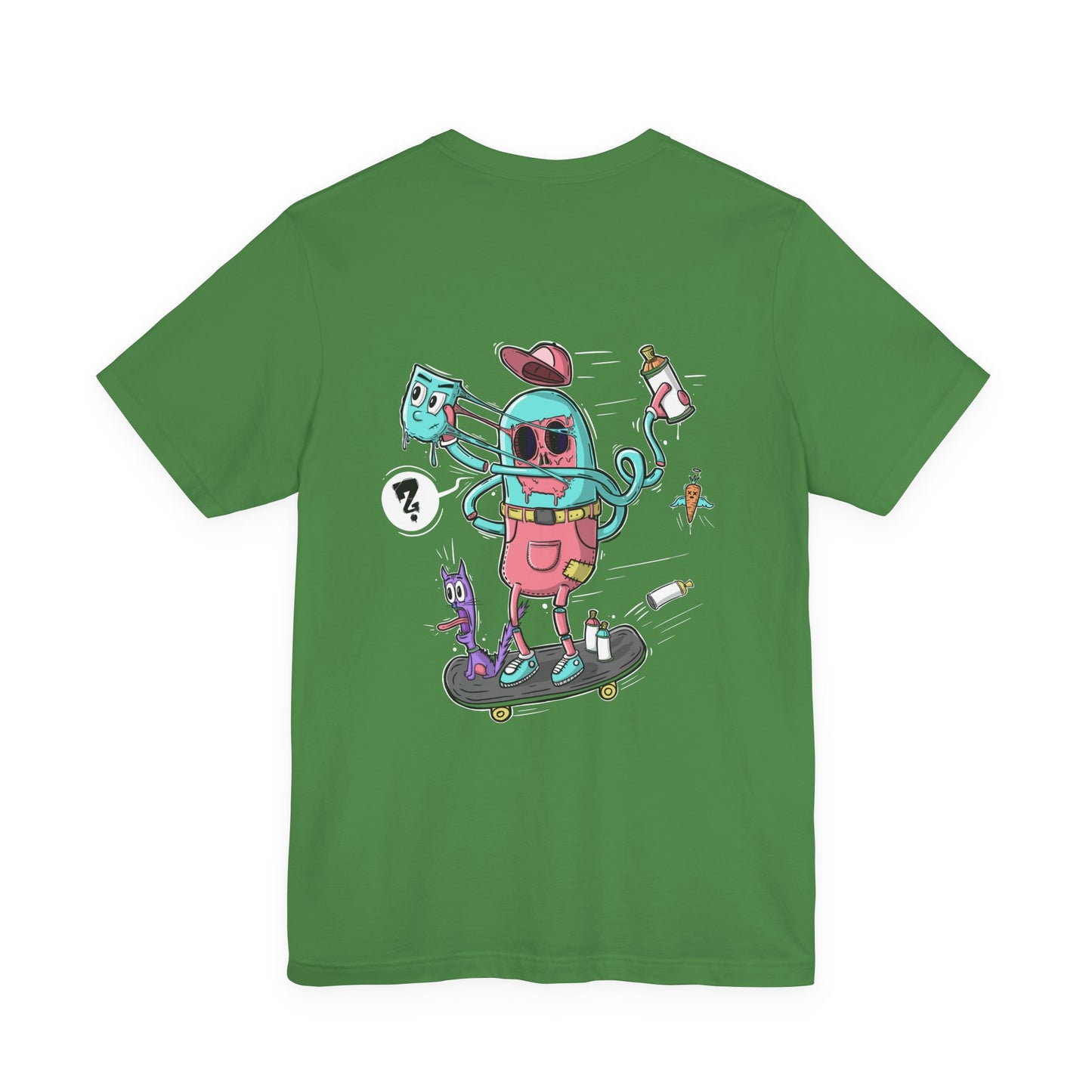 Skate or Drip | back print shirt | funny cartoon tee | unisex streetwear | weird graphic T-shirt