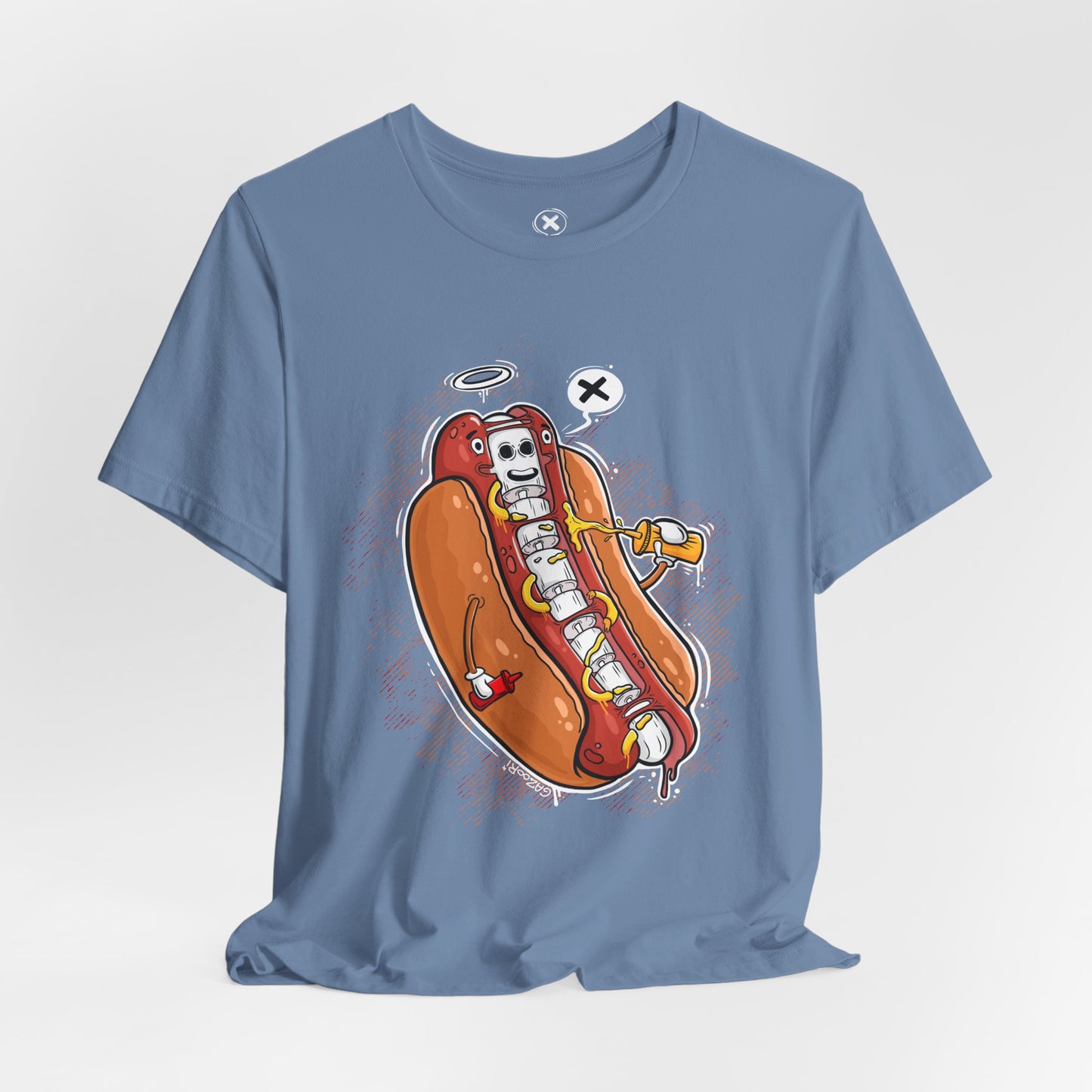 Funny Skeleton Hot Dog Unisex | Tee Hot Dog X-Ray | Funny Food Shirt | Cartoon Skeleton Tee | Gift for Friends
