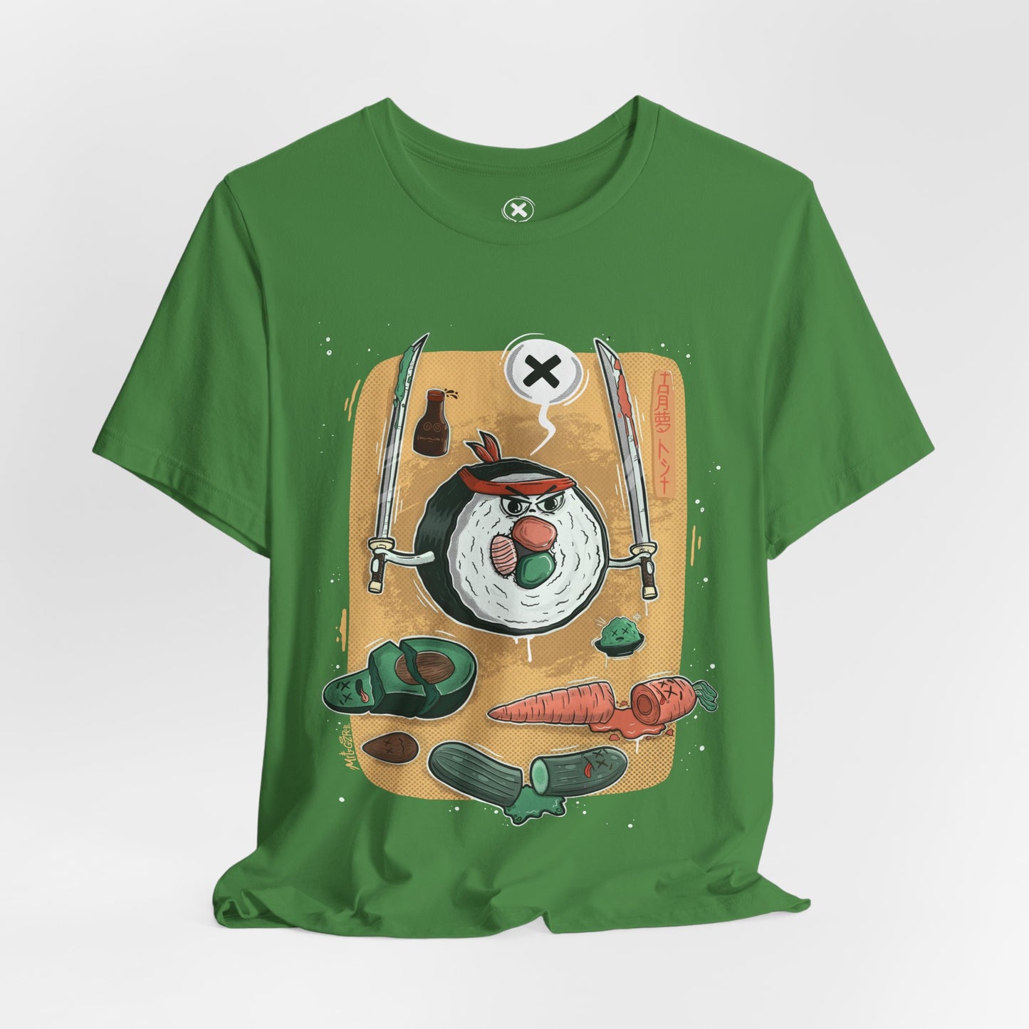 Angry Sushi unisex shirt | Funny Food Shirt | Samurai Cartoon Tee | Gift for Friends