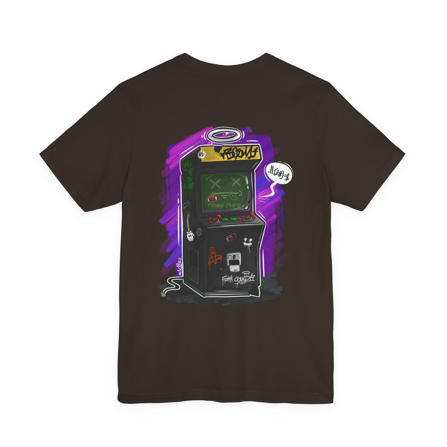 Game Over Arcade | gamer shirt | retro chaos tee | funny back print shirt | unisex streetwear