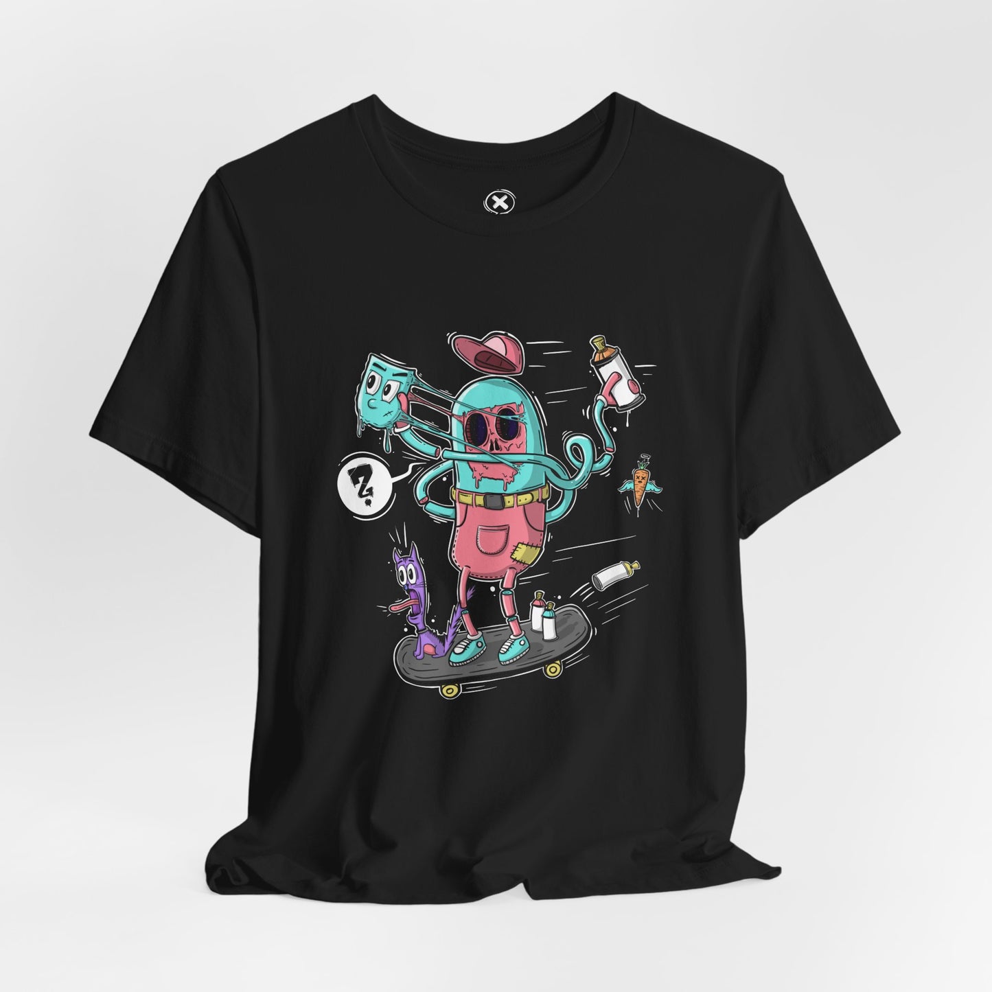 Mask Off Skater | Unisex Shirt | Streetwear | Cartoon Graphic Tee | Funny Gift