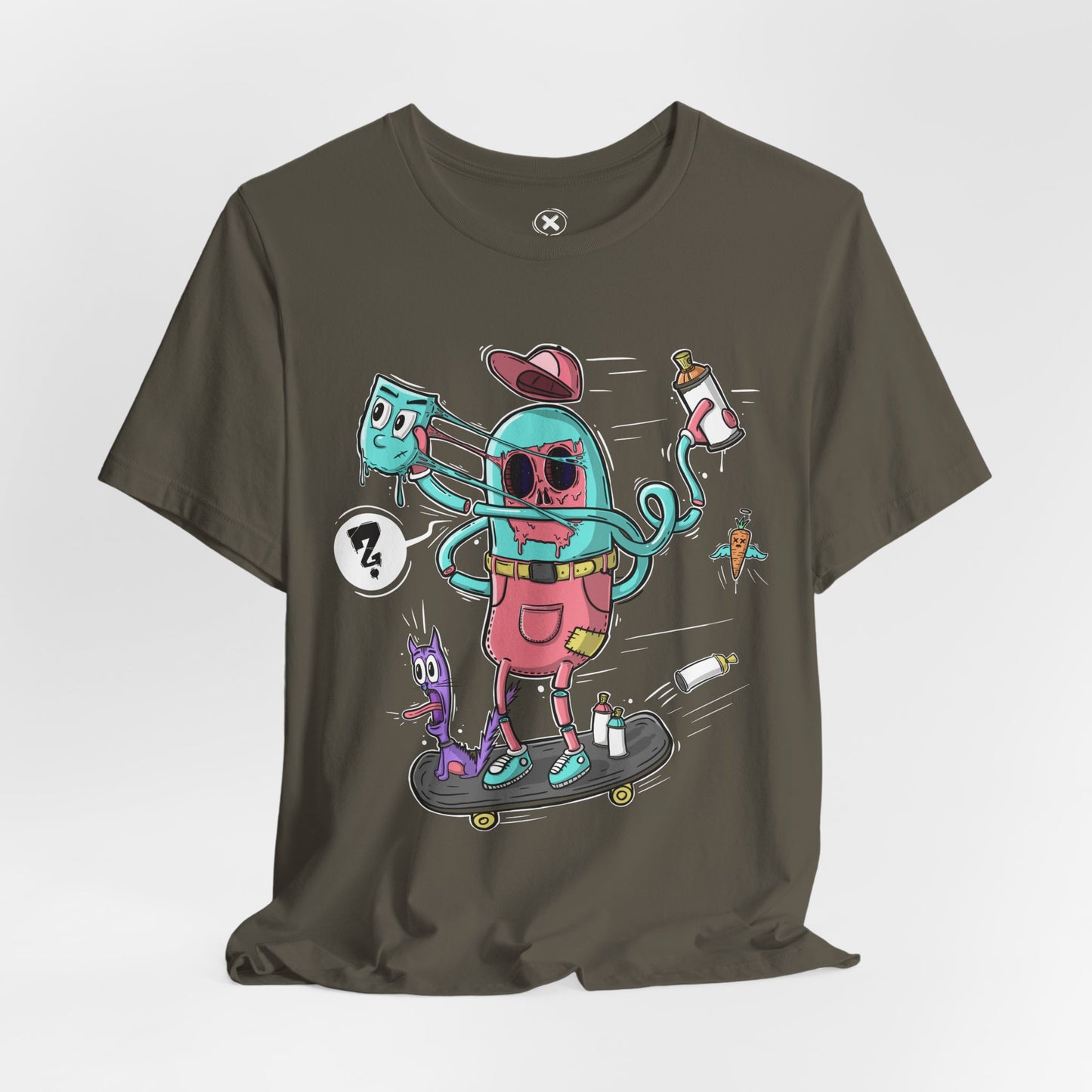 Mask Off Tee | Weird Skater Shirt | Funny Spray Can Graphic T-Shirt | Unisex Streetwear