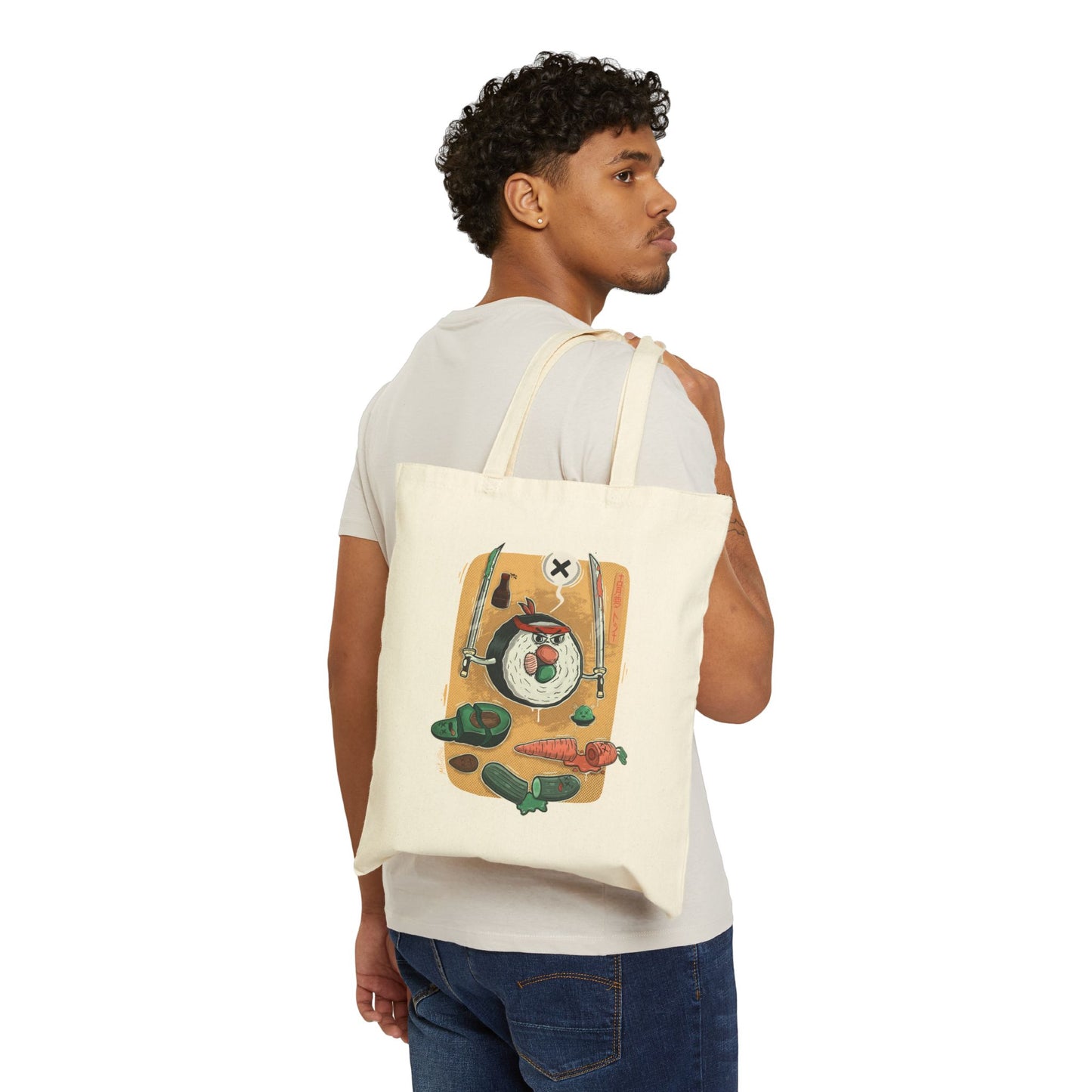 Sushi Samurai | tote bag | eco-friendly shopper tote | funny graphic bag | streetwear accessory