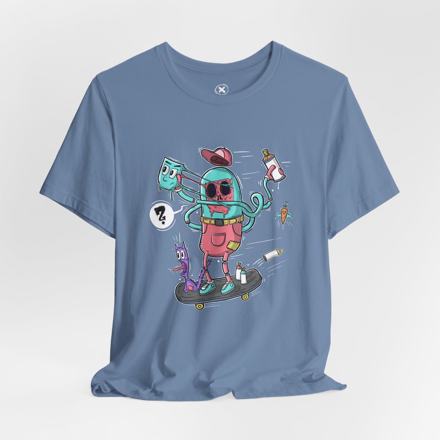 Mask Off Skater | Unisex Shirt | Streetwear | Cartoon Graphic Tee | Funny Gift