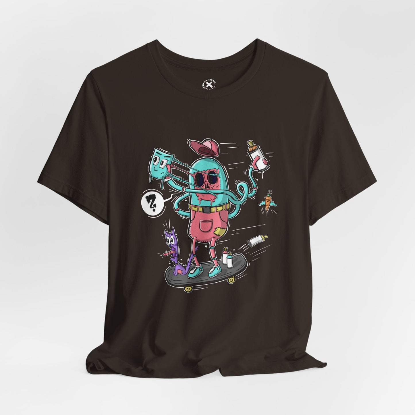 Mask Off Skater | Unisex Shirt | Streetwear | Cartoon Graphic Tee | Funny Gift