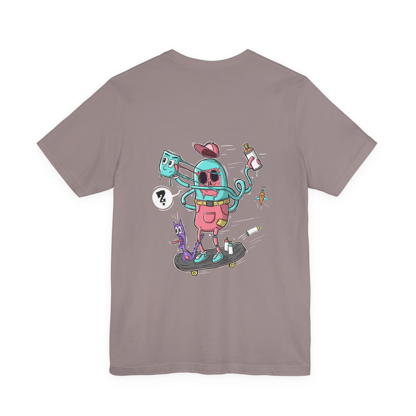 Skate or Drip | back print shirt | funny cartoon tee | unisex streetwear | weird graphic T-shirt