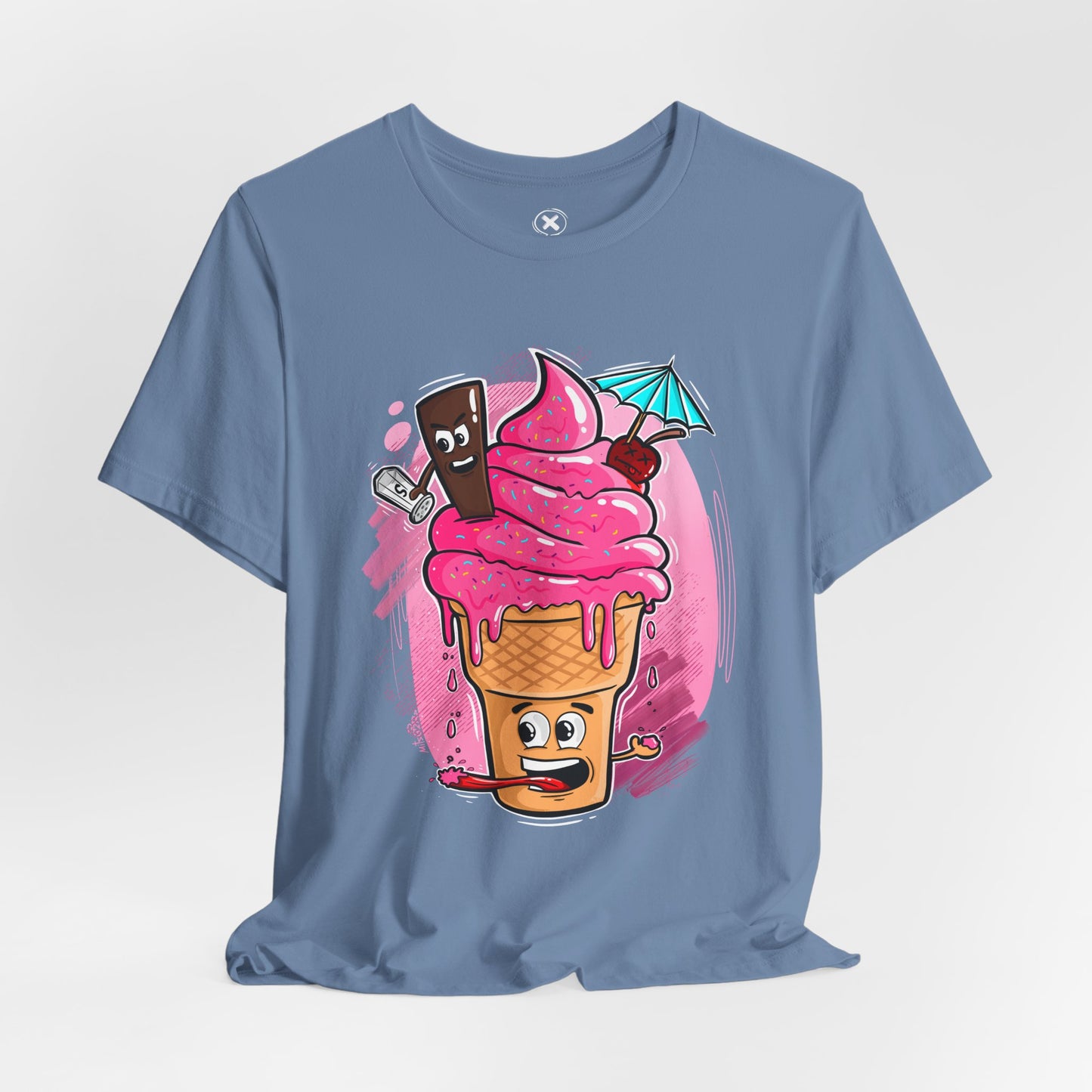 Crazy Ice Cream Cone | Unisex Shirt | Streetwear | Cartoon Graphic Tee | Funny Gift