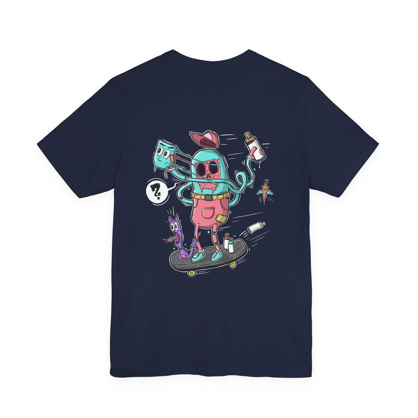 Skate or Drip | back print shirt | funny cartoon tee | unisex streetwear | weird graphic T-shirt