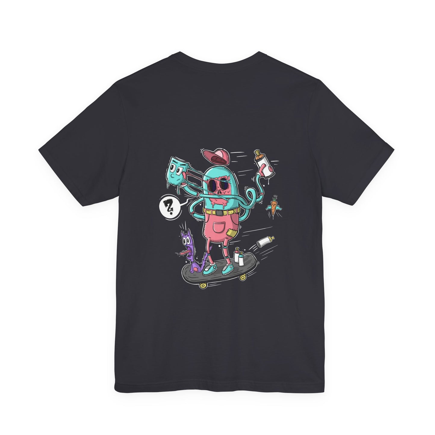Skate or Drip | back print shirt | funny cartoon tee | unisex streetwear | weird graphic T-shirt