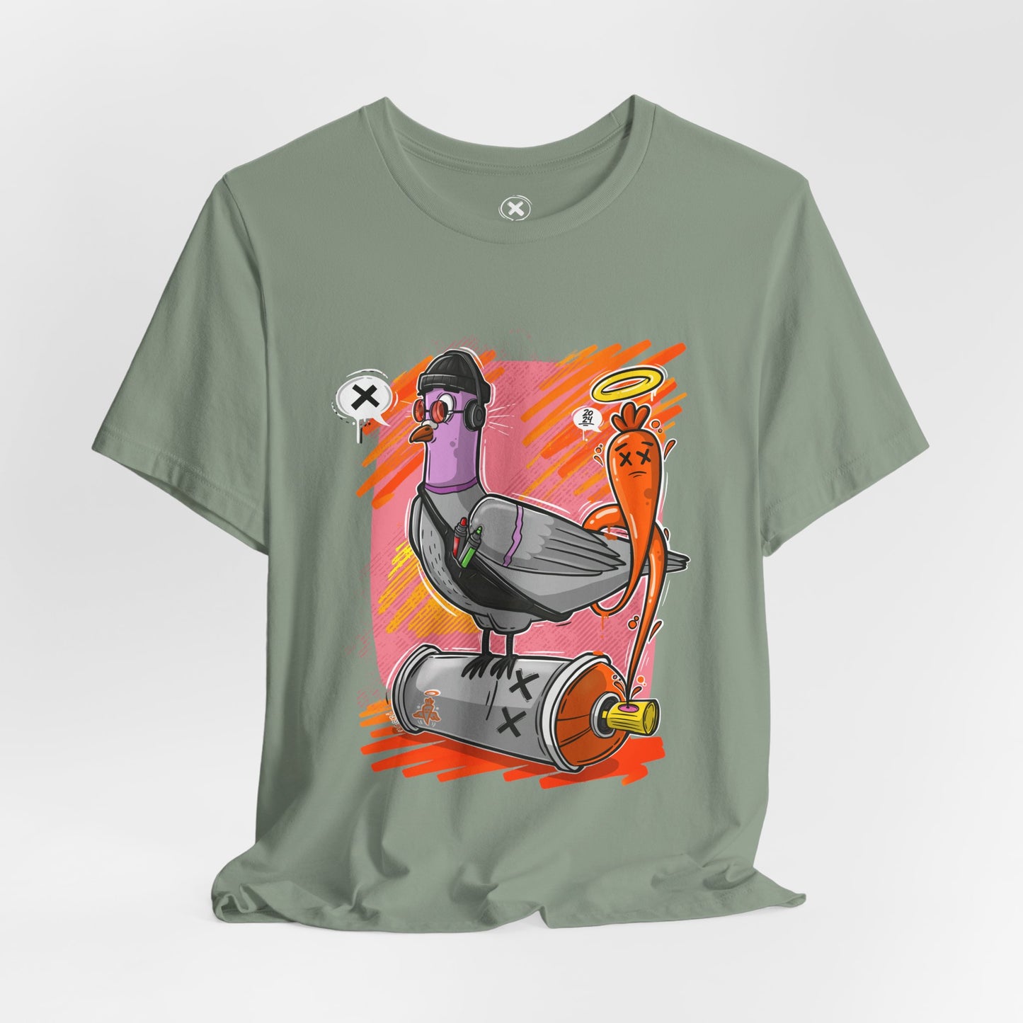 Street Artist Pigeon | Unisex Shirt | Streetwear | Cartoon Graphic Tee | Funny Gift