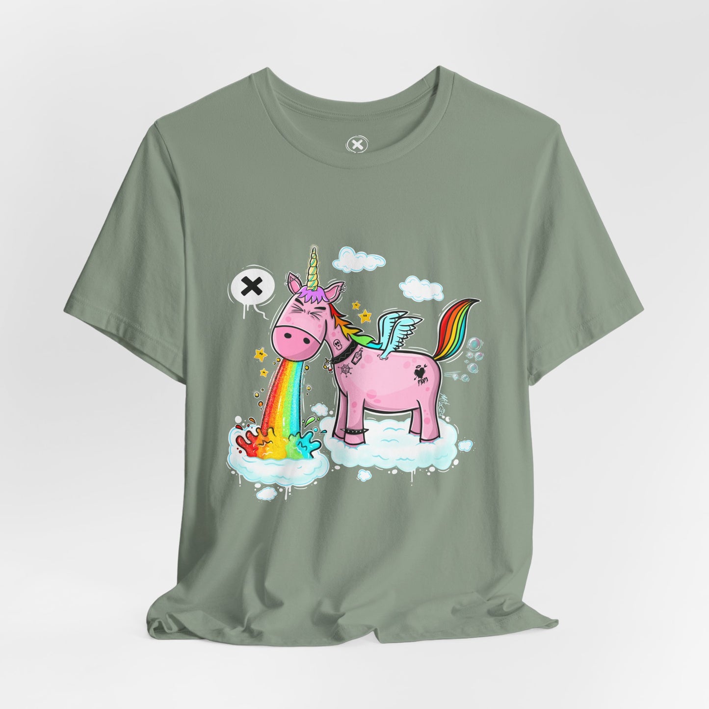 Puking Unicorn | Unisex Shirt | Streetwear | Cartoon Graphic Tee | Funny Gift
