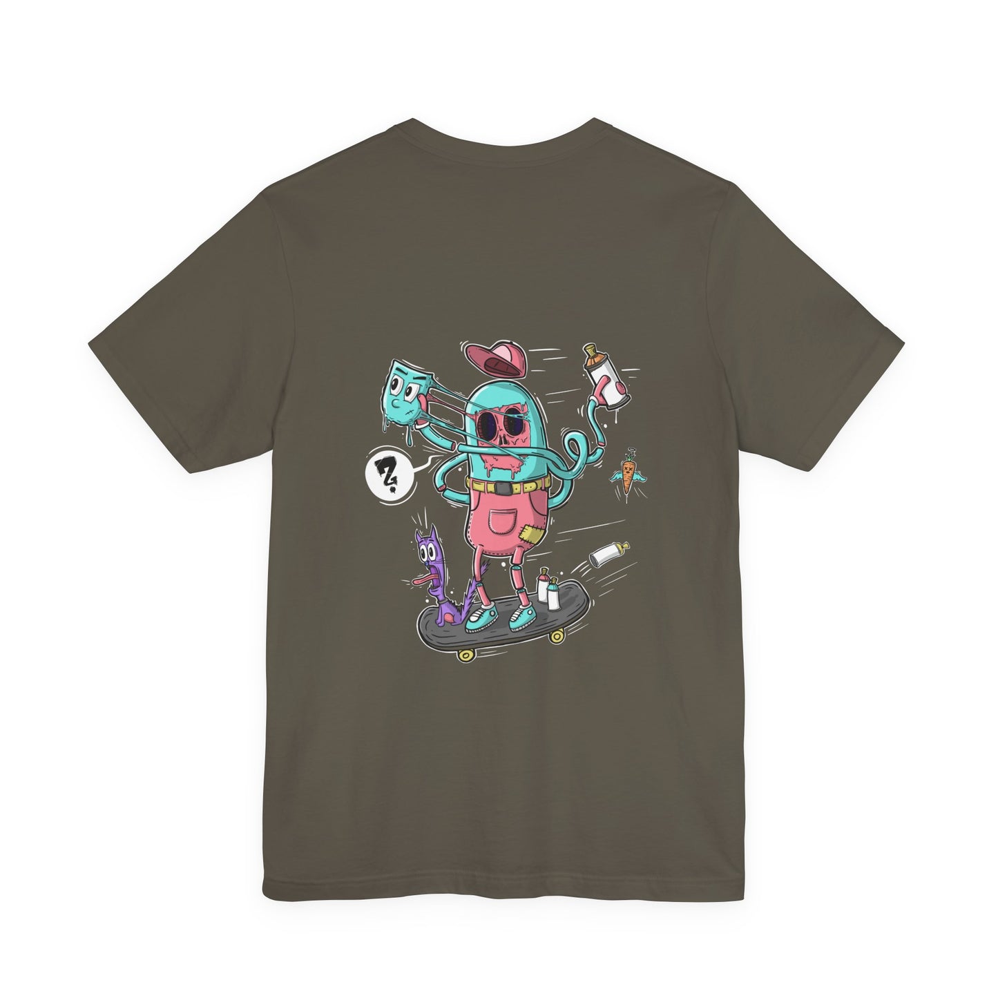 Skate or Drip | back print shirt | funny cartoon tee | unisex streetwear | weird graphic T-shirt