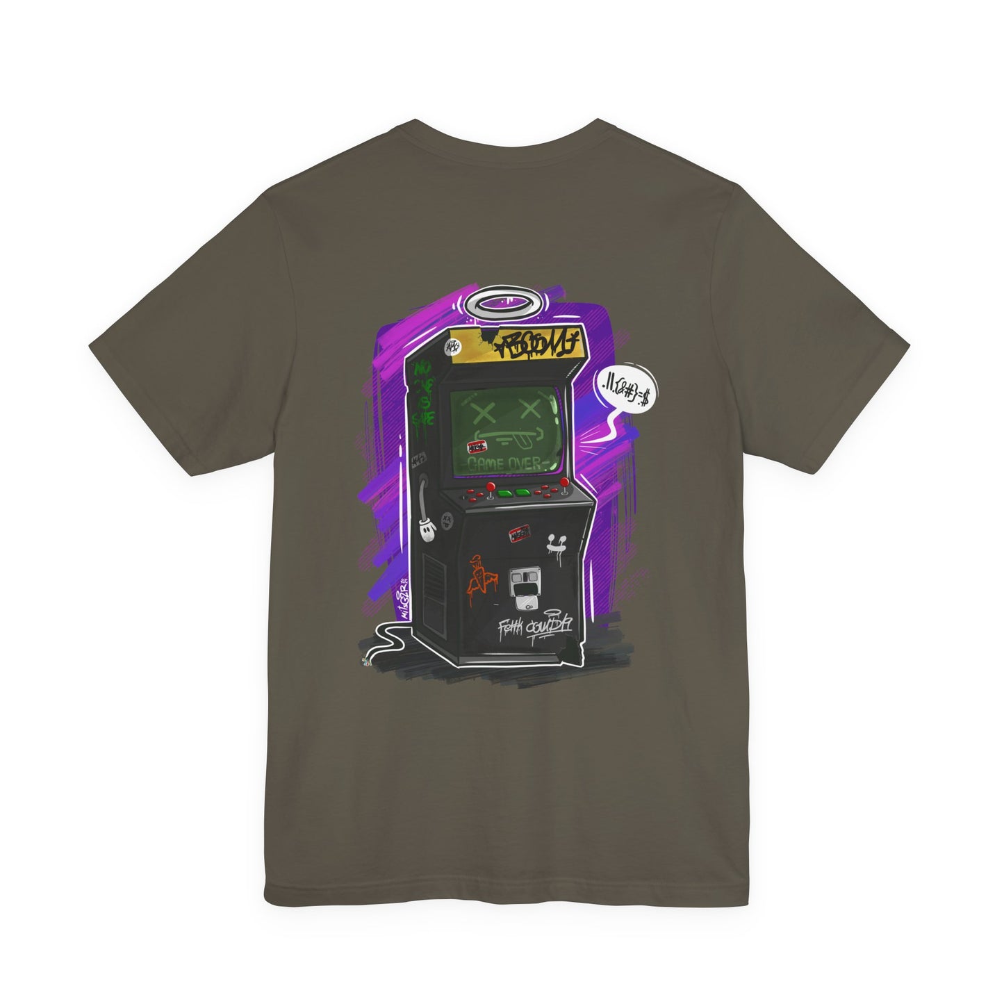 Game Over Arcade | gamer shirt | retro chaos tee | funny back print shirt | unisex streetwear