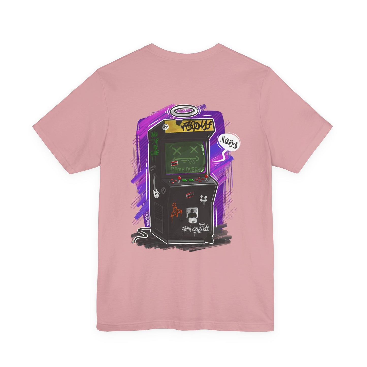 Game Over Arcade | gamer shirt | retro chaos tee | funny back print shirt | unisex streetwear
