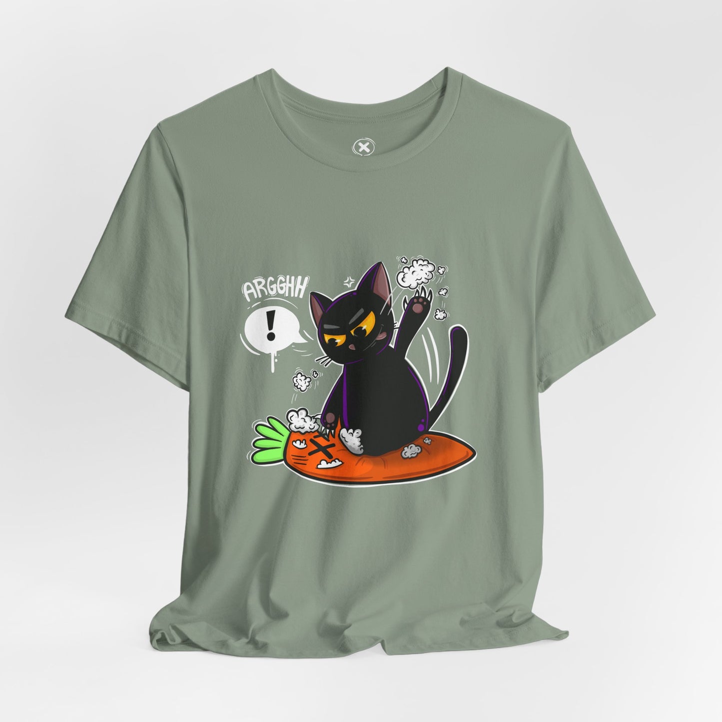 Angry Cat vs Carrot | Unisex Shirt | Streetwear | Cartoon Graphic Tee | Funny Gift