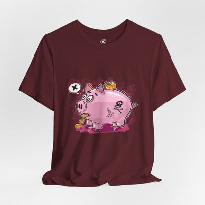 Punk Piggy Bank | Unisex Shirt | Streetwear | Cartoon Graphic Tee | Funny Gift