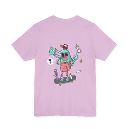 Skate or Drip | back print shirt | funny cartoon tee | unisex streetwear | weird graphic T-shirt