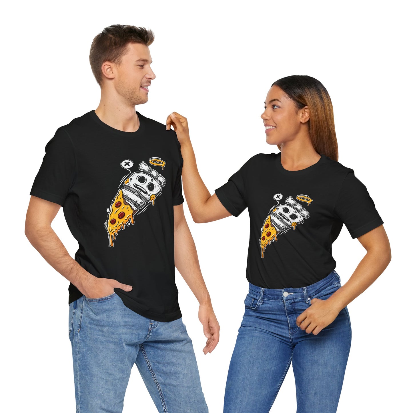 Skeleton Pizza | Unisex Shirt | Streetwear | Cartoon Graphic Tee | Funny Gift