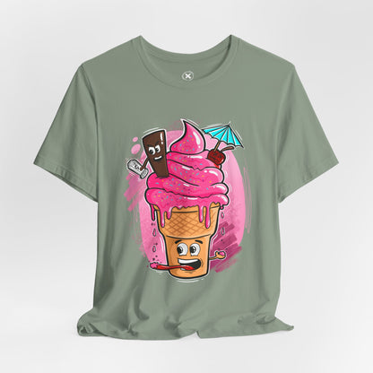 Crazy Ice Cream Cone | Unisex Shirt | Streetwear | Cartoon Graphic Tee | Funny Gift