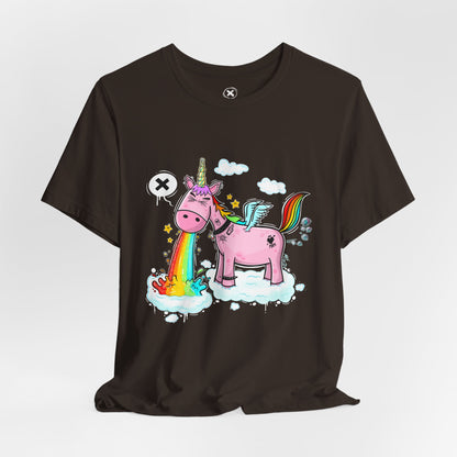 Puking Unicorn | Unisex Shirt | Streetwear | Cartoon Graphic Tee | Funny Gift