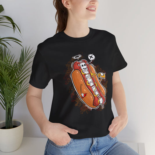 Hot Dog Skeleton | Unisex Shirt | Streetwear | Cartoon Graphic Tee | Funny Gift
