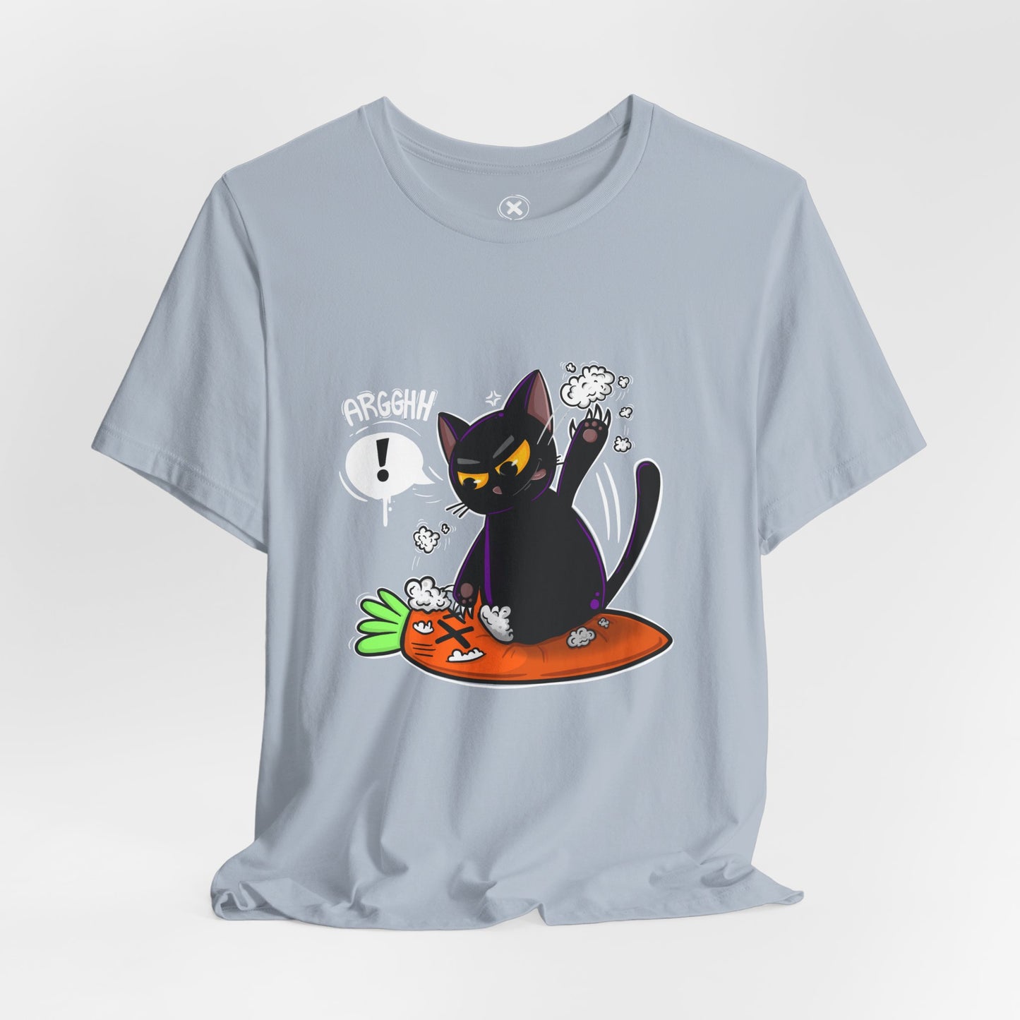 Angry Cat vs Carrot | Unisex Shirt | Streetwear | Cartoon Graphic Tee | Funny Gift