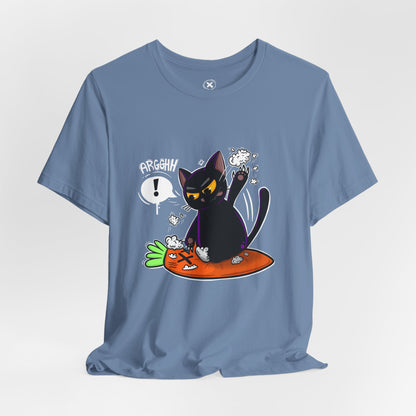 Angry Cat vs Carrot | Unisex Shirt | Streetwear | Cartoon Graphic Tee | Funny Gift