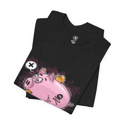 Punk Piggy Bank | Unisex Shirt | Streetwear | Cartoon Graphic Tee | Funny Gift